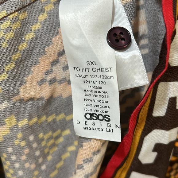 ASOS DESIGN BOTTOM UP CAMP SHIRT MEN RELAXED FIT Sz 3XL - Picture 9 of 10